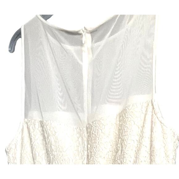 AMERICAN LIVING SLEEVELESS A-LINE MIDI DRESS, WOMENS-16-IVORY GOLDTONE LACE, NWT - Picture 8 of 12